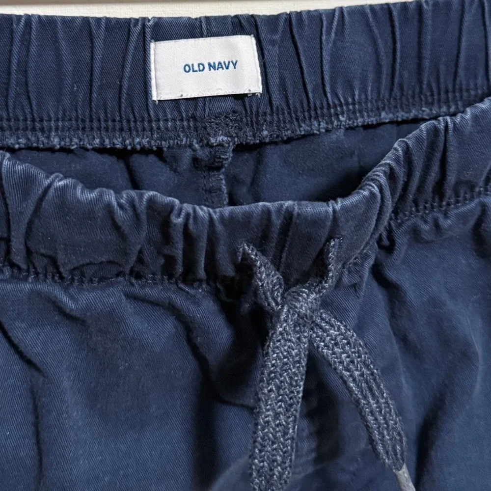 Old Navy Boys Cargo Jogger Shorts Ink Blue Size L 10-12 Elastic Waist Drawstring